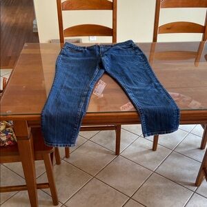 LOFT Women's Dark Blue Curvy Skinny Jeans